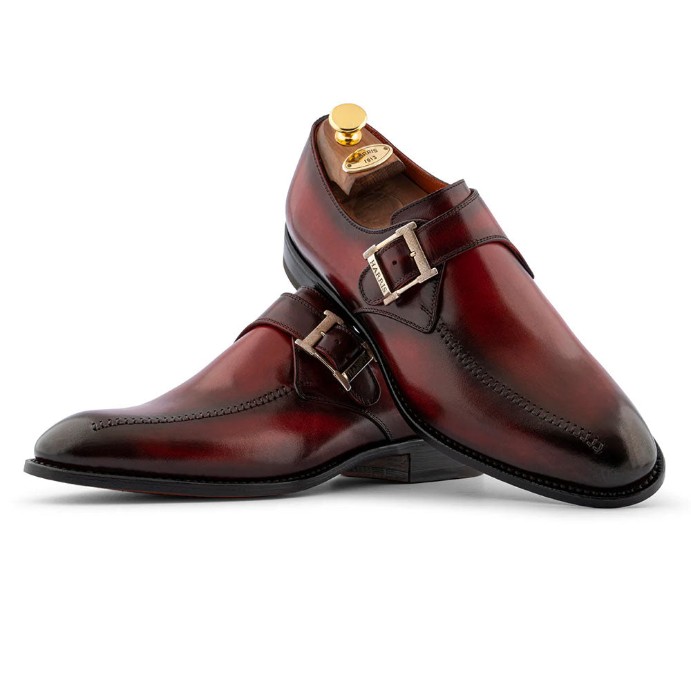 Harris Firenze 1913 Single Buckle Leather Shoes Red