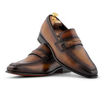 Harris Firenze 1913 Hand-Shaded Fine Detail Leather Loafers Brown