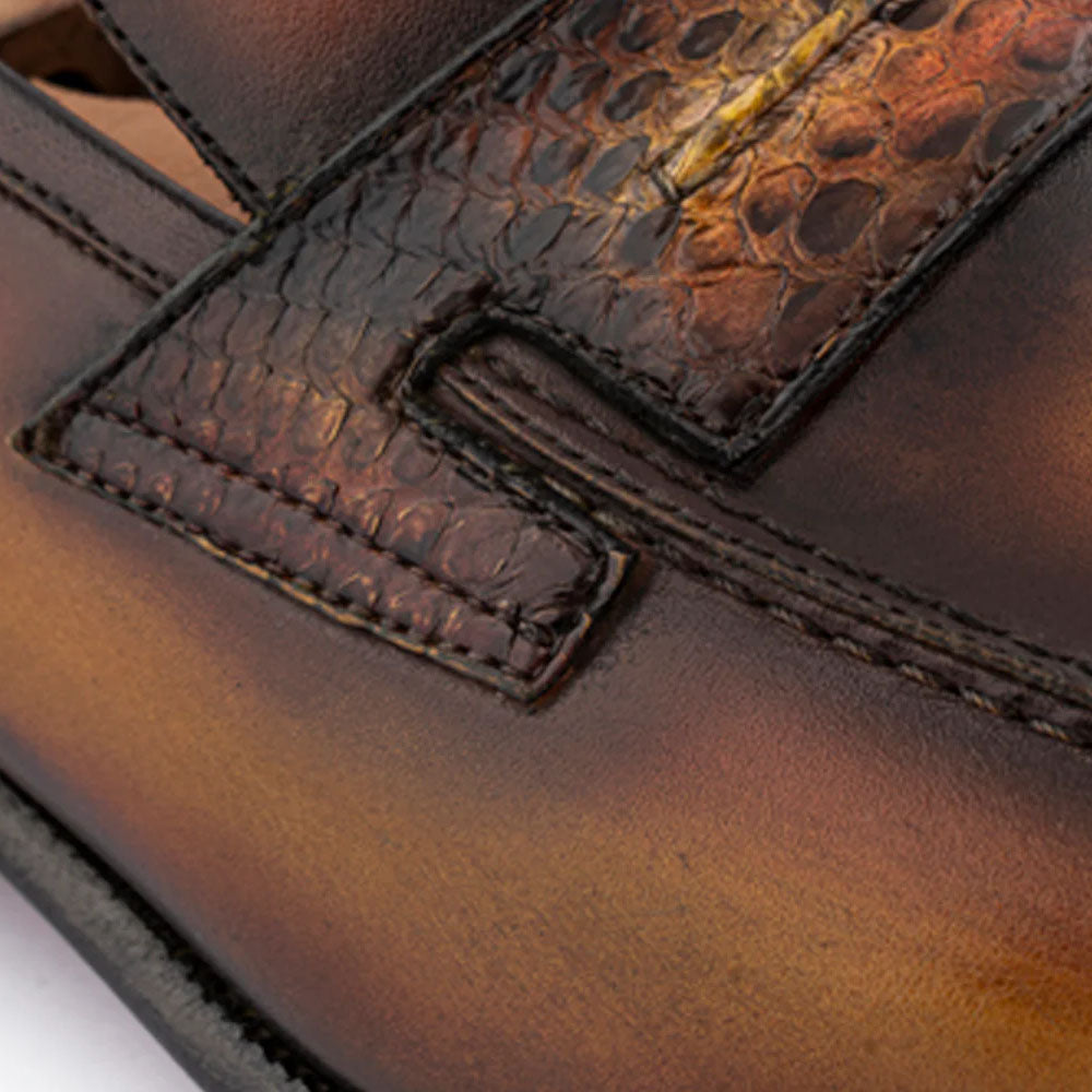 Harris Firenze 1913 Hand-Shaded Fine Detail Leather Loafers Brown