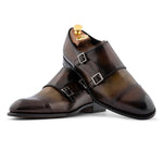 Harris Firenze 1913 Hand-Shaded Leather Double Monk Strap Brown