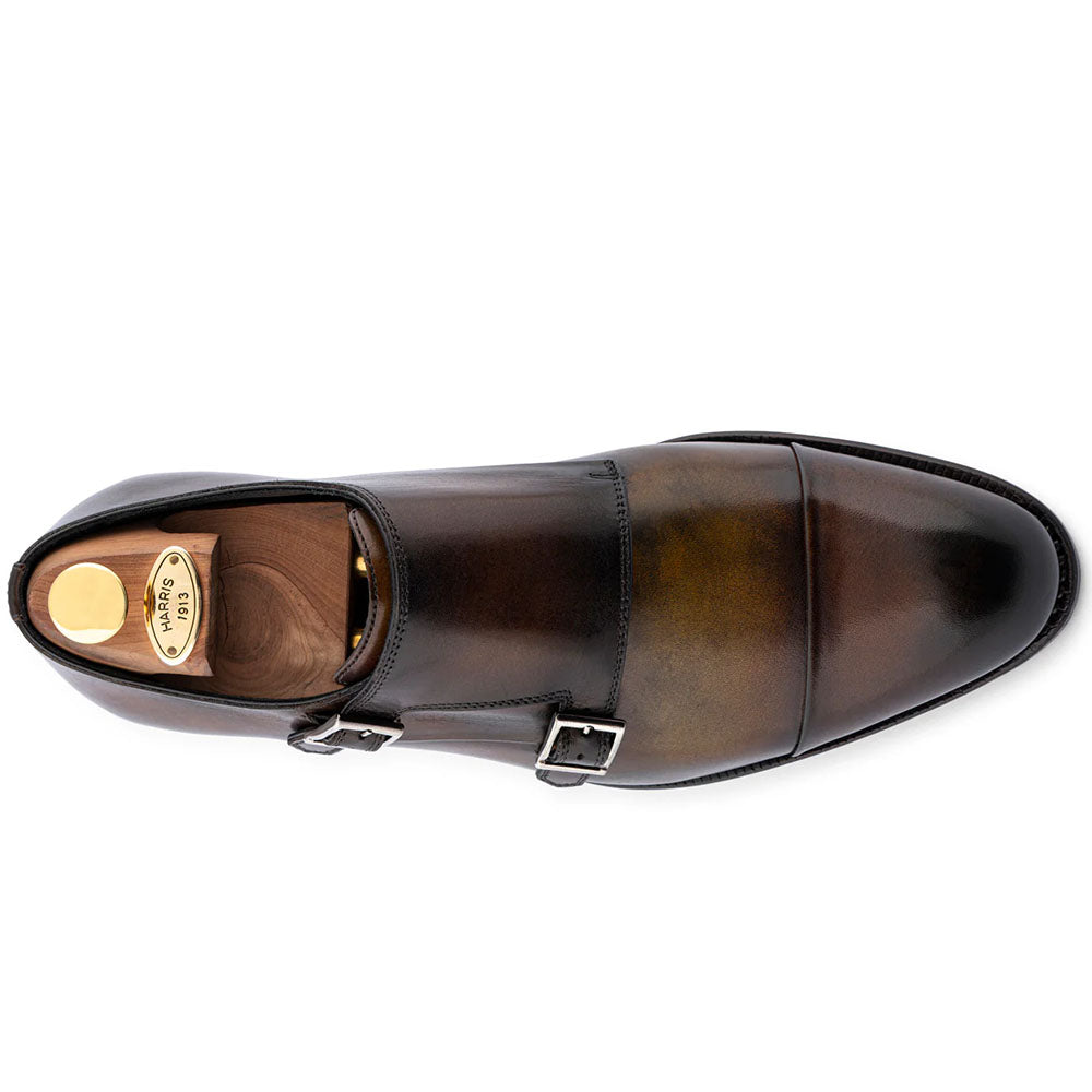 Harris Firenze 1913 Hand-Shaded Leather Double Monk Strap Brown