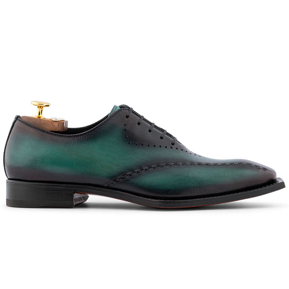 Harris Firenze 1913 Hand-Shaded Stitched Leather Oxford Green