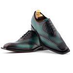 Harris Firenze 1913 Hand-Shaded Stitched Leather Oxford Green