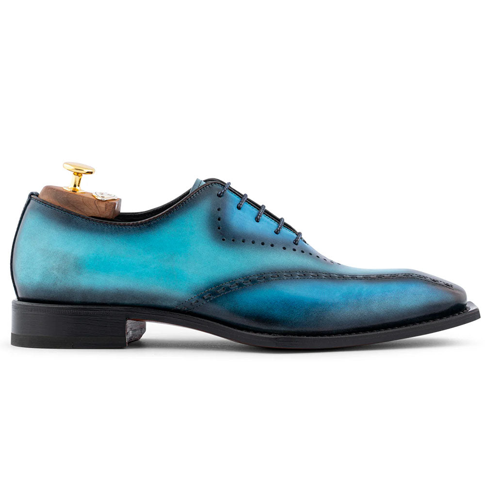Harris Firenze 1913 Hand-Shaded Stitched Leather Oxford Turquoise