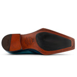 Harris Firenze 1913 Hand-Shaded Stitched Leather Oxford Turquoise