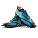Harris Firenze 1913 Hand-Shaded Stitched Leather Oxford Turquoise