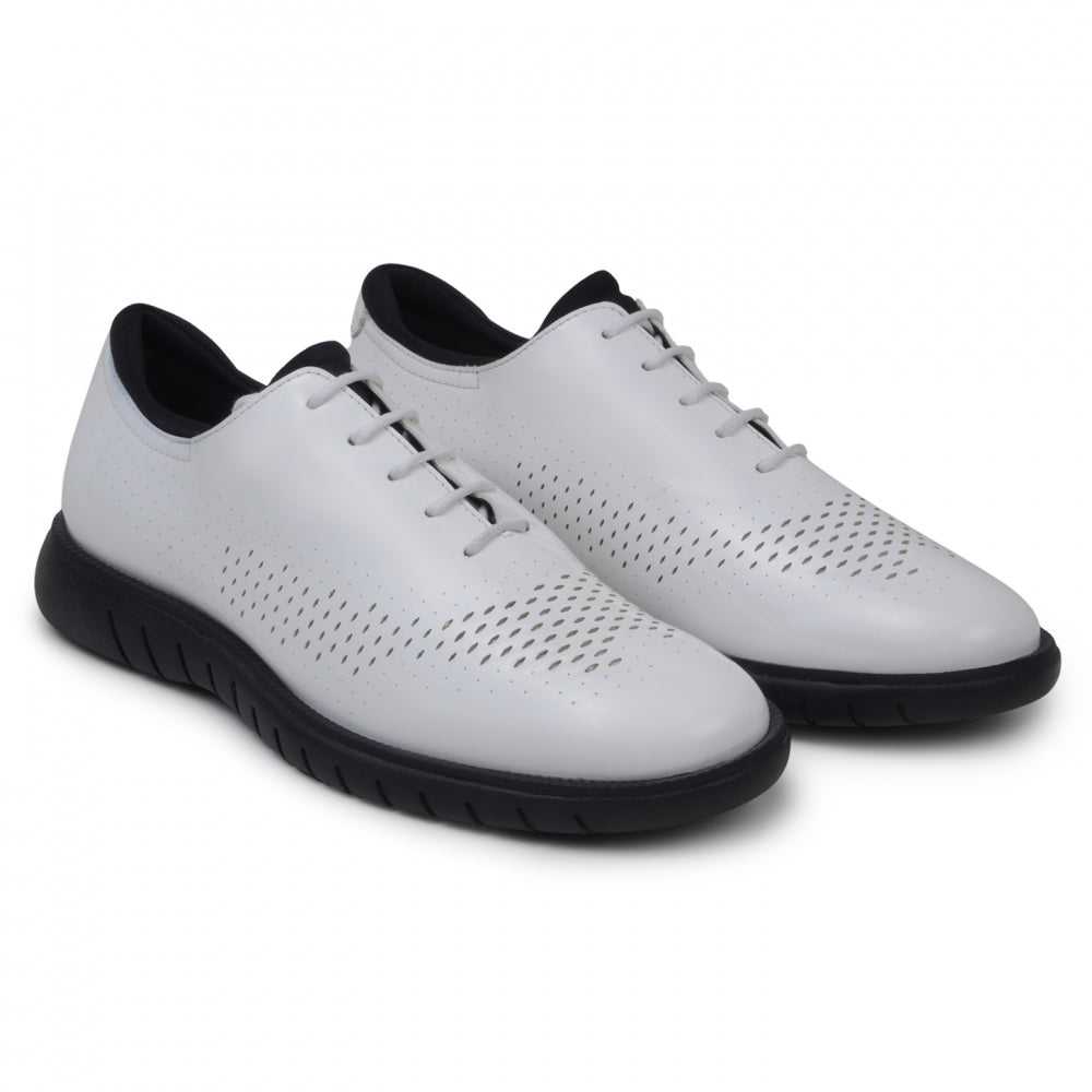 Belvedere Studio Maxim Patent Leather Formal Sneakers White