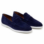 Belvedere Studio Niko Suede Hybrid Penny Loafer Navy