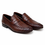 Belvedere Studio Luca Woven Penny Loafer Antique Tan