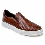 Belvedere Studio Fernando Woven Deerskin Slip-On Sneakers Antique Tan