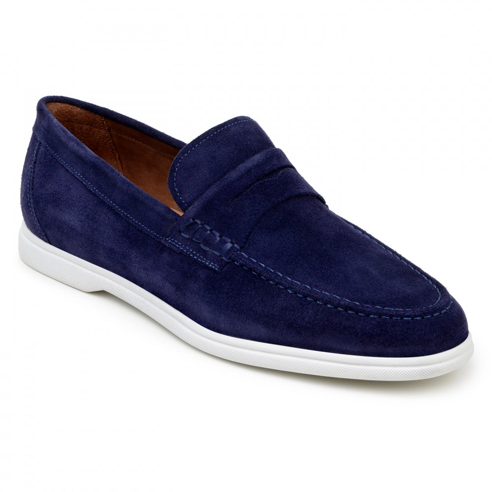 Belvedere Studio Niko Suede Hybrid Penny Loafer Navy