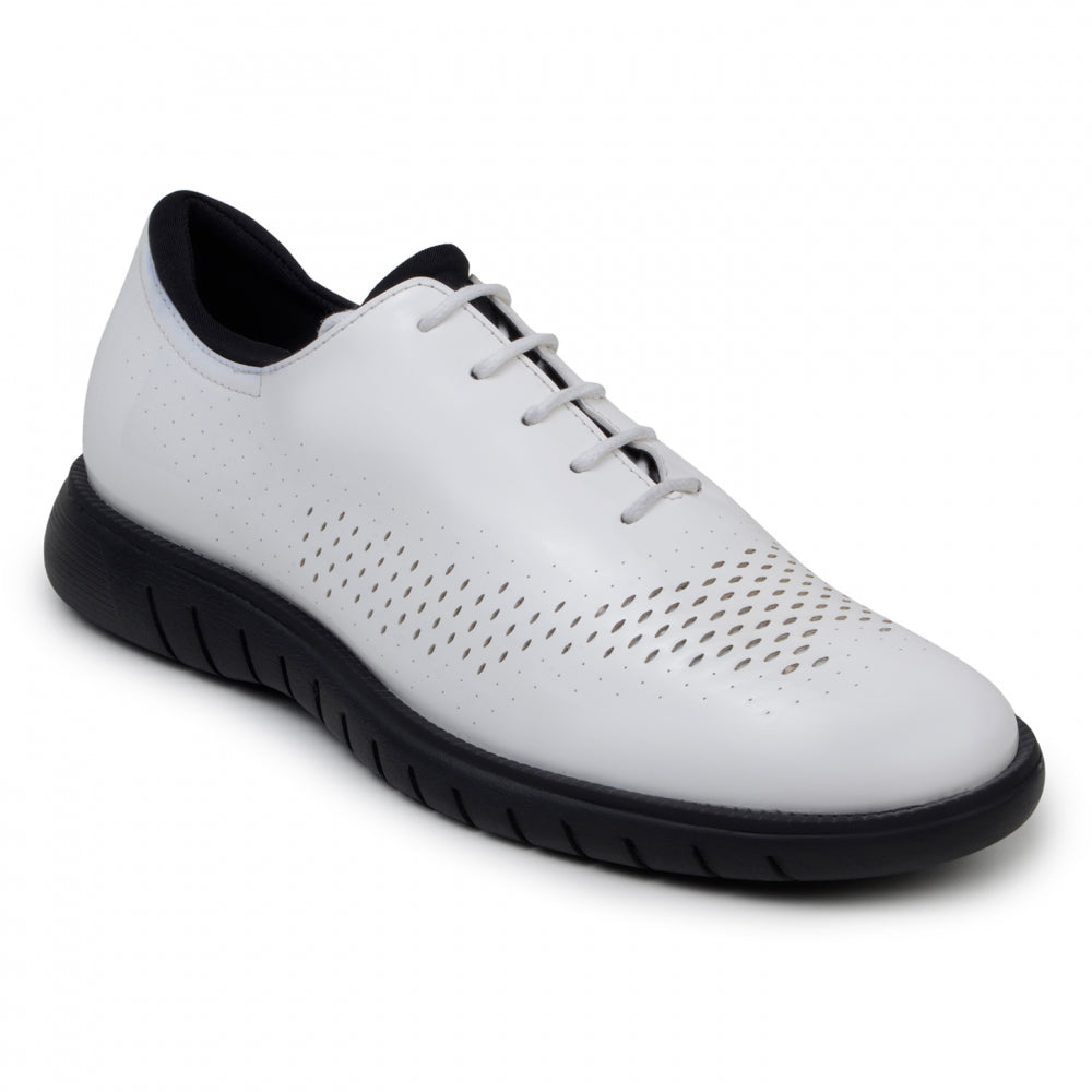 Belvedere Studio Maxim Patent Leather Formal Sneakers White