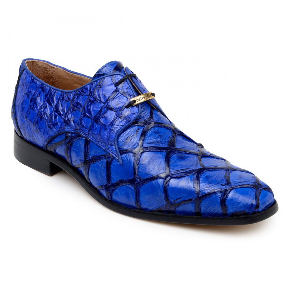 Belvedere Renzo Genuine Pirarucu Shoes Royal Blue
