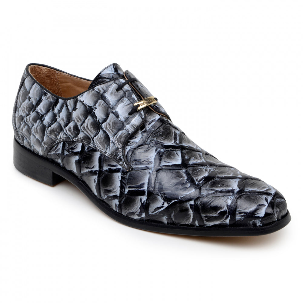 Belvedere Renzo Genuine Pirarucu Shoes Ivory/Black Rise