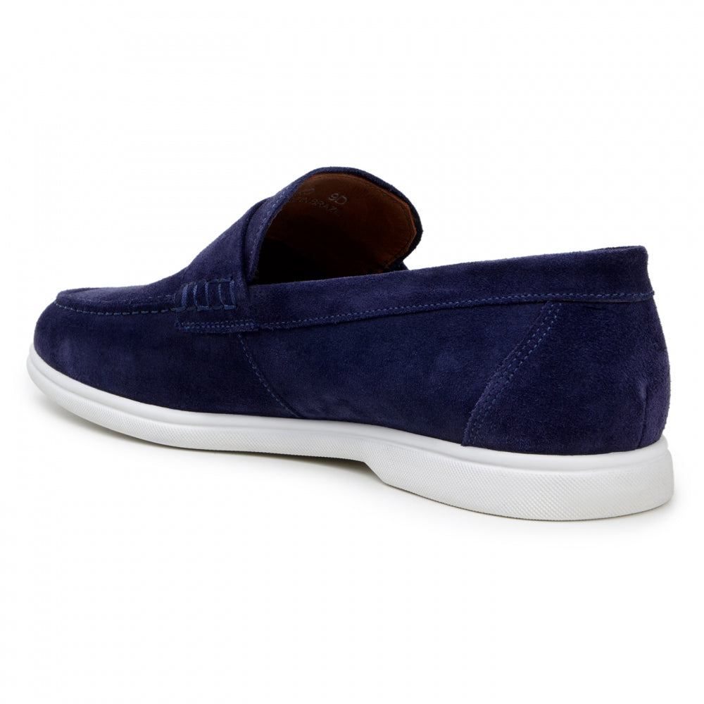 Belvedere Studio Niko Suede Hybrid Penny Loafer Navy