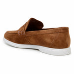 Belvedere Studio Niko Suede Hybrid Penny Loafer Bourbon