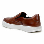 Belvedere Studio Fernando Woven Deerskin Slip-On Sneakers Antique Tan