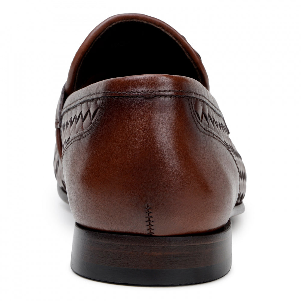 Belvedere Studio Luca Woven Penny Loafer Antique Tan