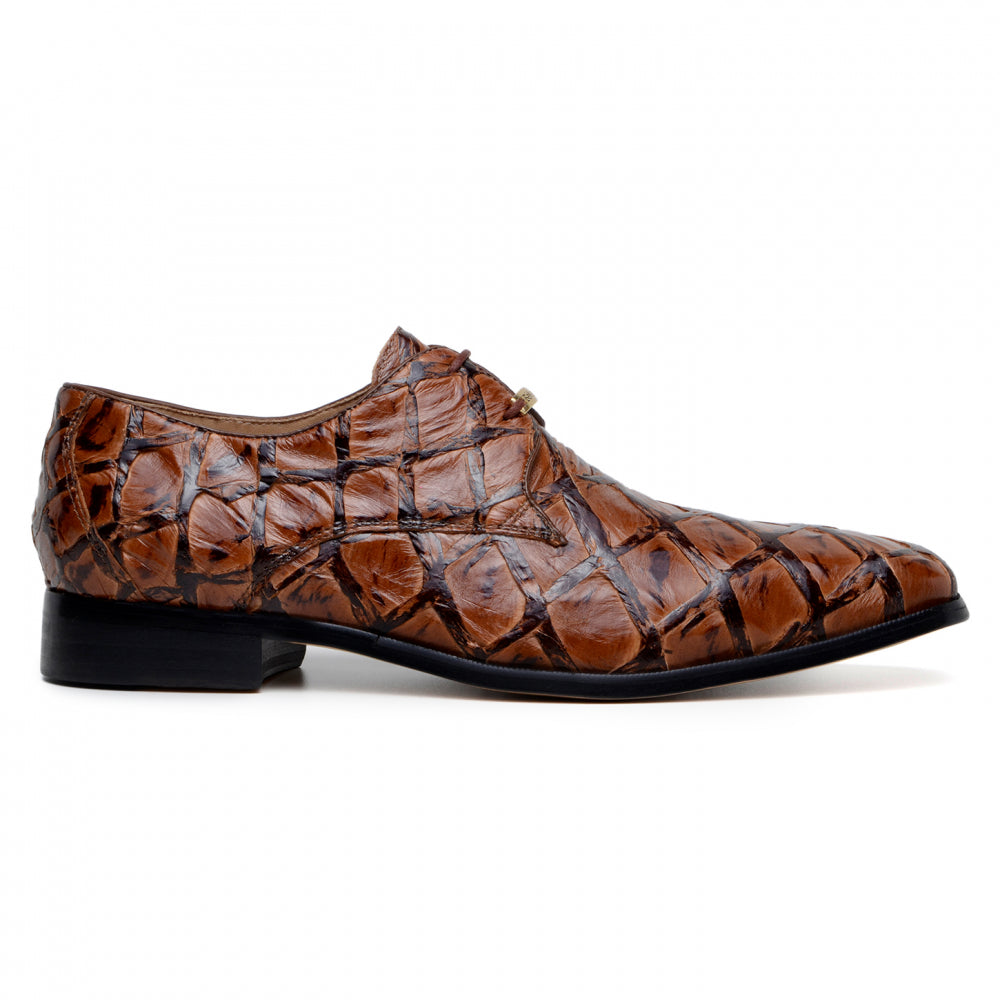 Belvedere Renzo Genuine Pirarucu Shoes Antique Almond