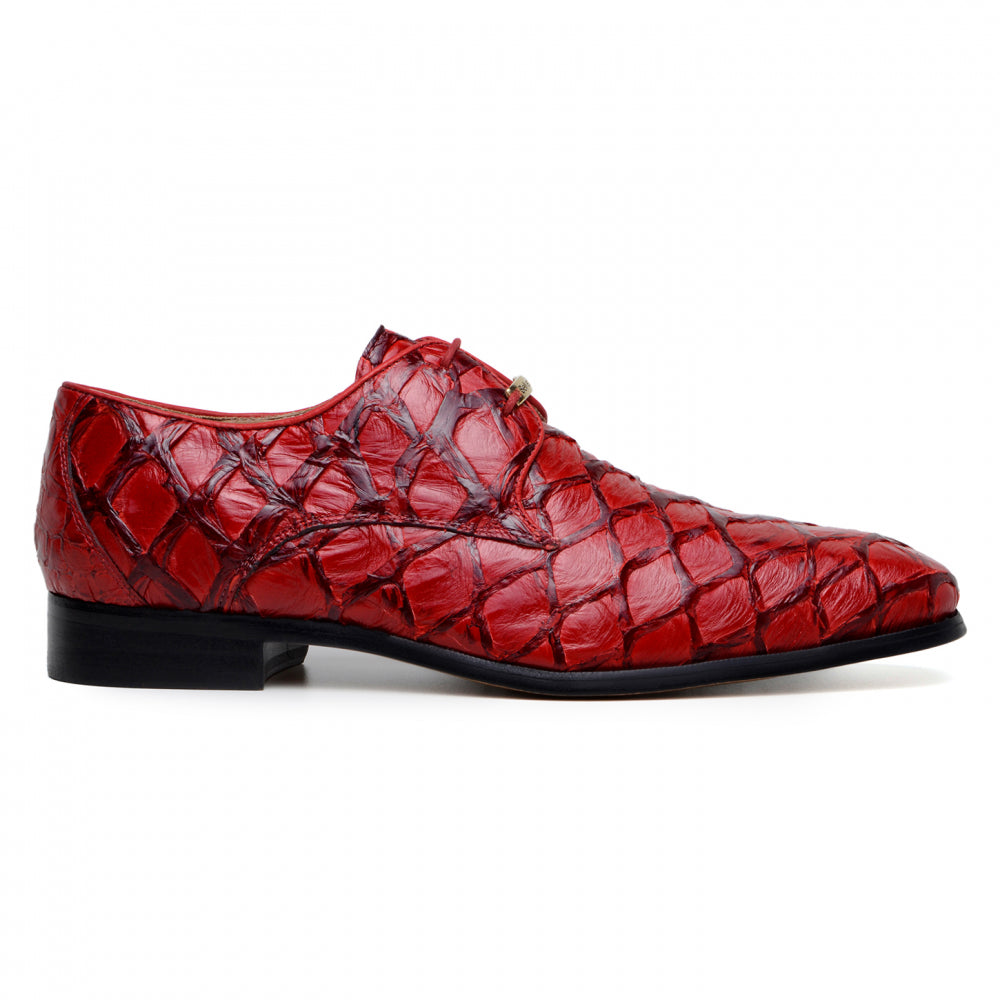 Belvedere Renzo Genuine Pirarucu Shoes Red