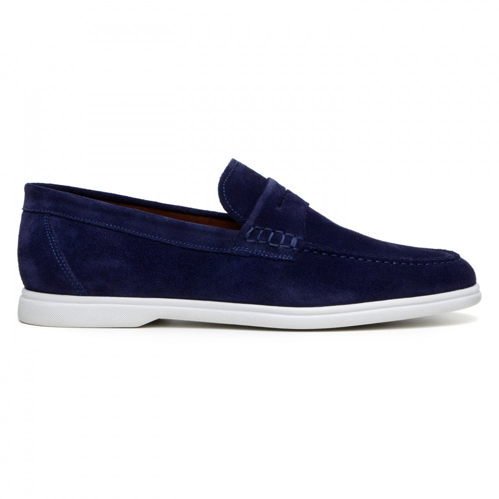 Belvedere Studio Niko Suede Hybrid Penny Loafer Navy