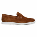 Belvedere Studio Niko Suede Hybrid Penny Loafer Bourbon