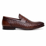 Belvedere Studio Luca Woven Penny Loafer Antique Tan