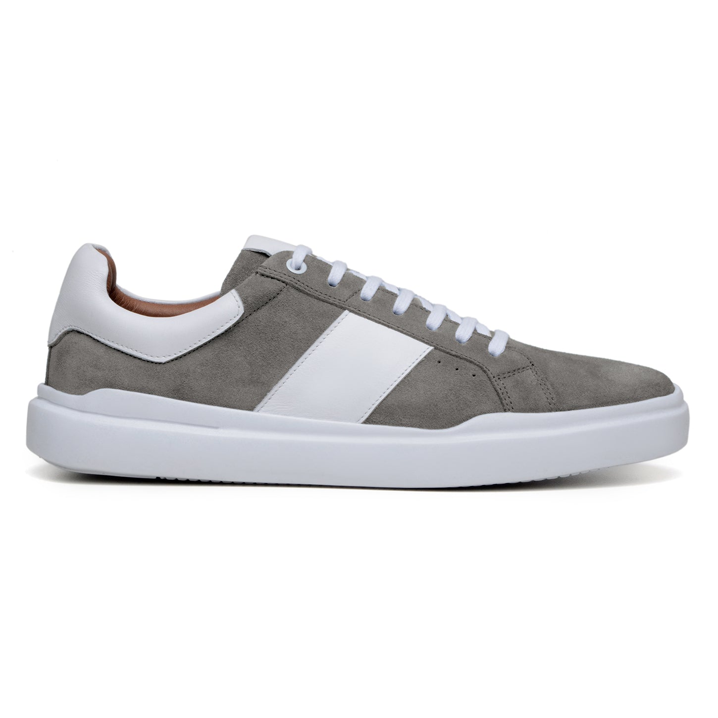 Belvedere Studio Olivier Italian Suede & Soft Calfskin Sneakers Grey / White