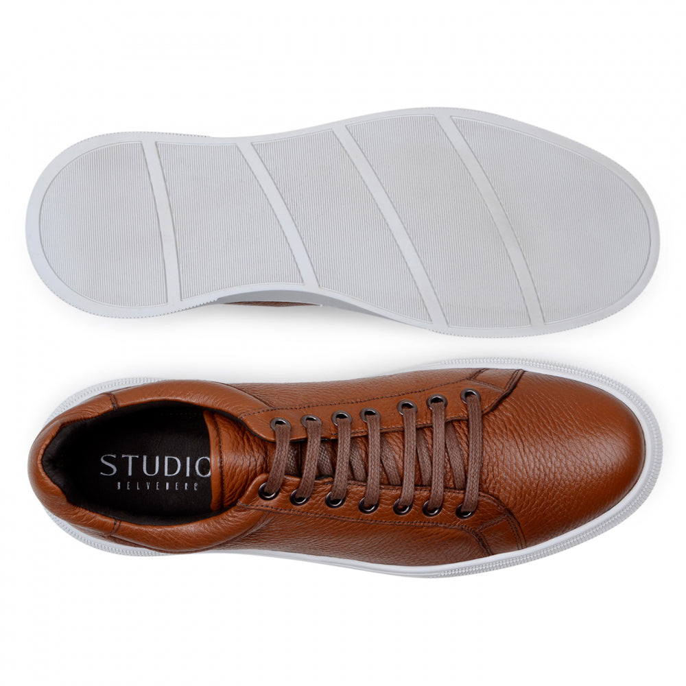 Belvedere Studio Matteo Deerskin Sneaker Antique Tan