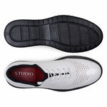 Belvedere Studio Maxim Patent Leather Formal Sneakers White