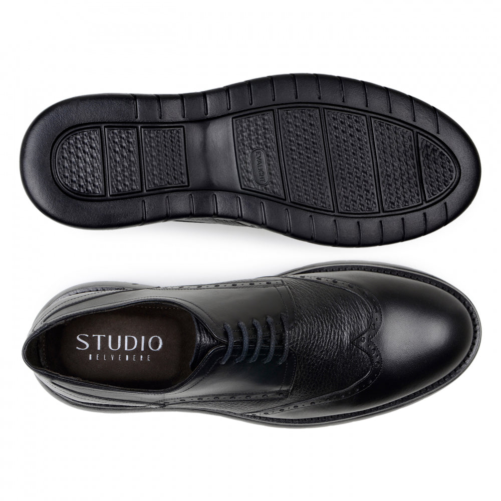 Belvedere Studio Enzo Hybrid Deerskin Derby Black