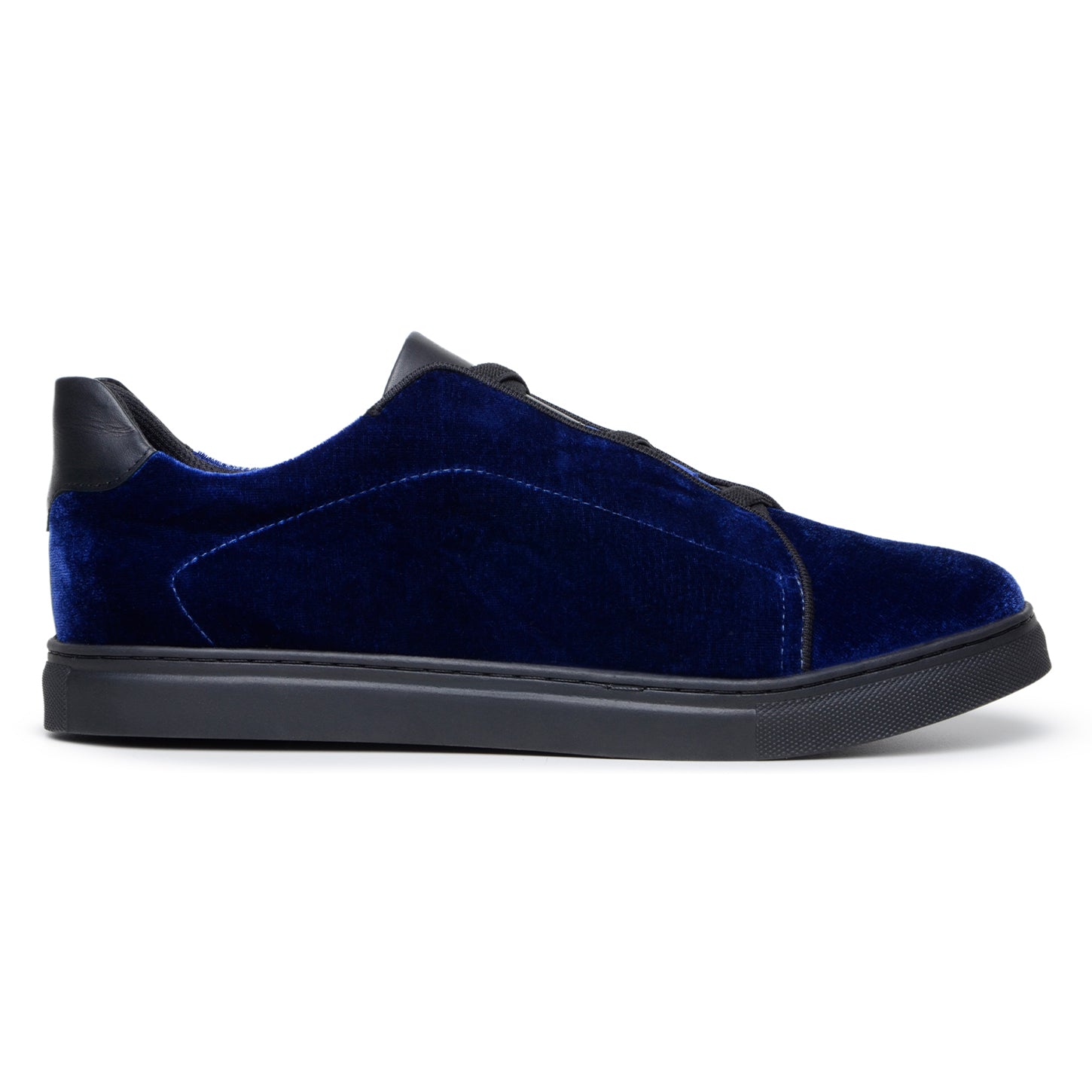 Belvedere Studio Eros Velvet & Calfskin Slip-On Sneakers Midnight Blue