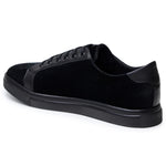 Belvedere Studio Prince Velvet / Leather Formal Sneakers Black