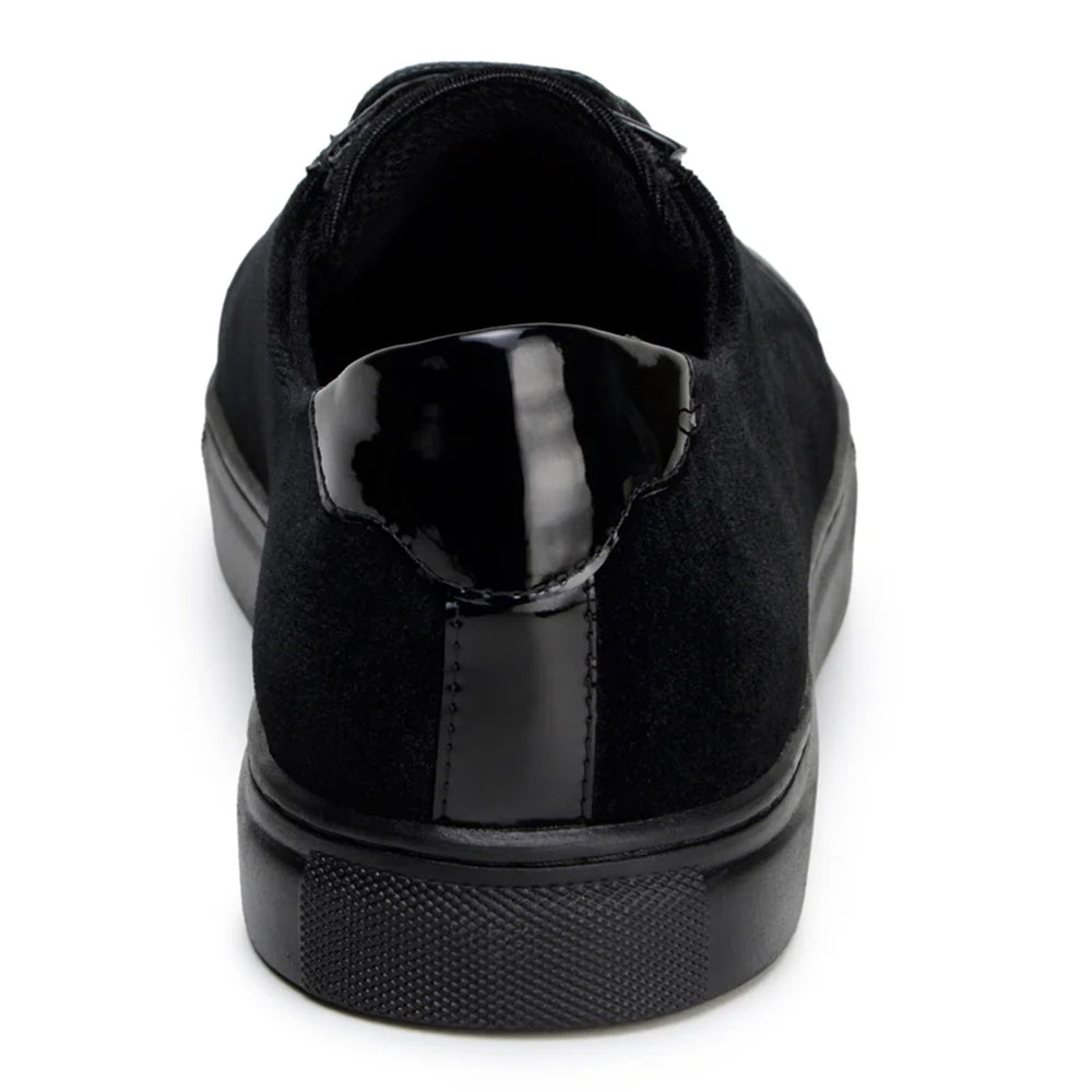 Belvedere Studio Teo Velvet / Patent Leather Formal Sneakers Black