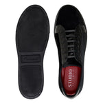 Belvedere Studio Prince Velvet / Leather Formal Sneakers Black