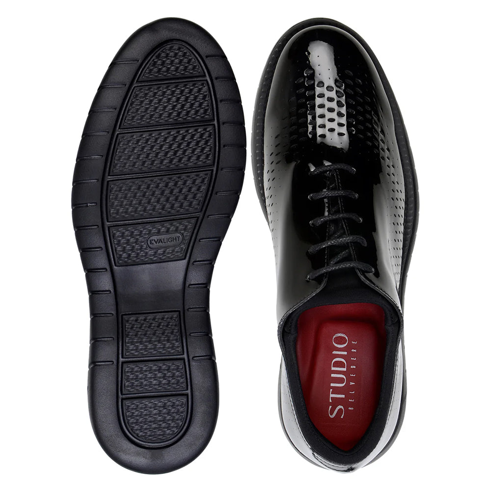 Belvedere Studio Maxim Patent Leather Formal Sneakers Black