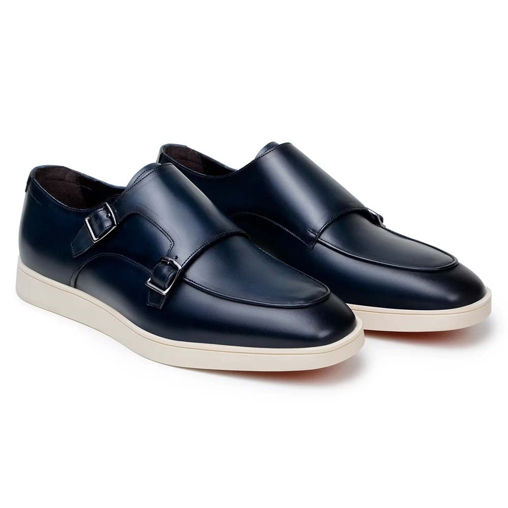 Belvedere Studio Marcio Double Monk Strap Sneaker Navy