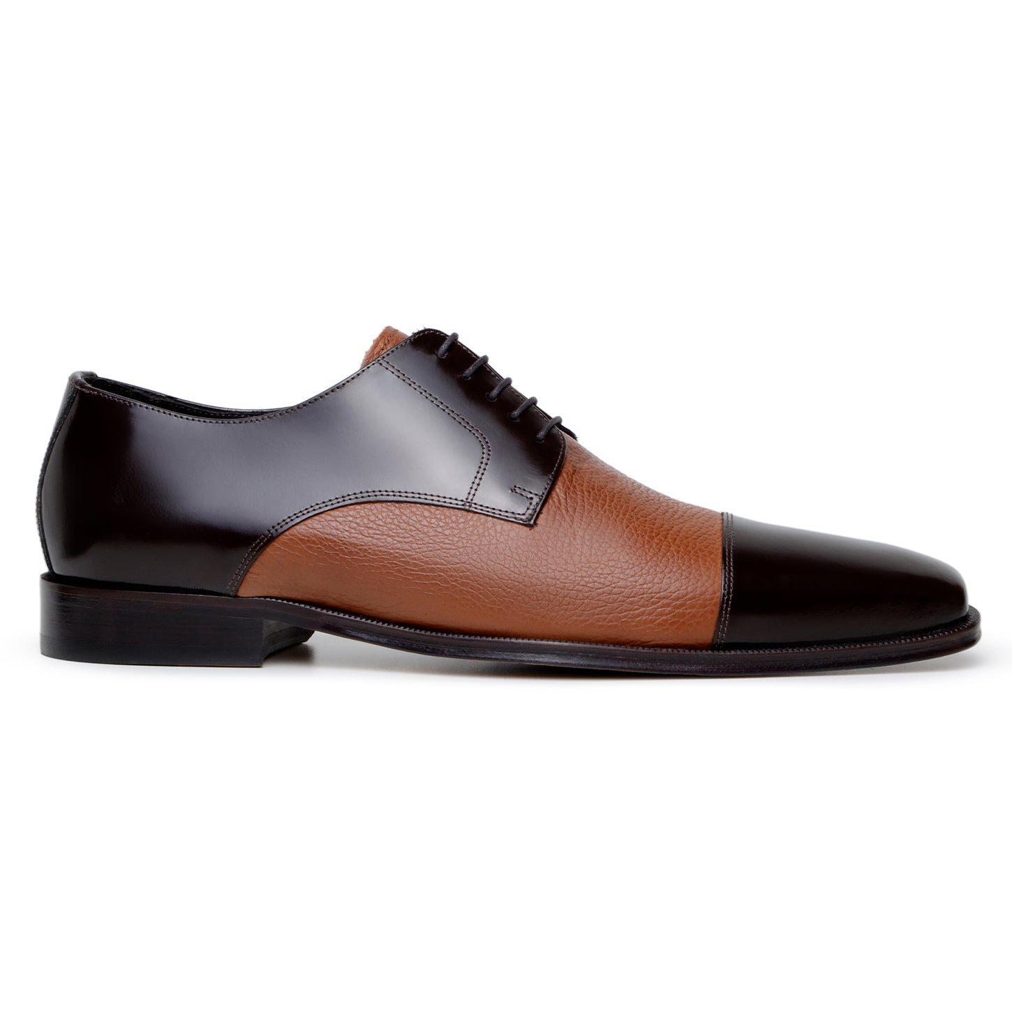 Belvedere Studio Alexander Genuine Italian Deerskin Derby Brown / Tan