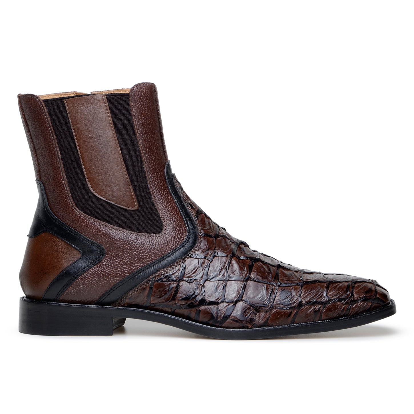 Belvedere Lima Genuine Pirarucu Chelsea Boots Brown