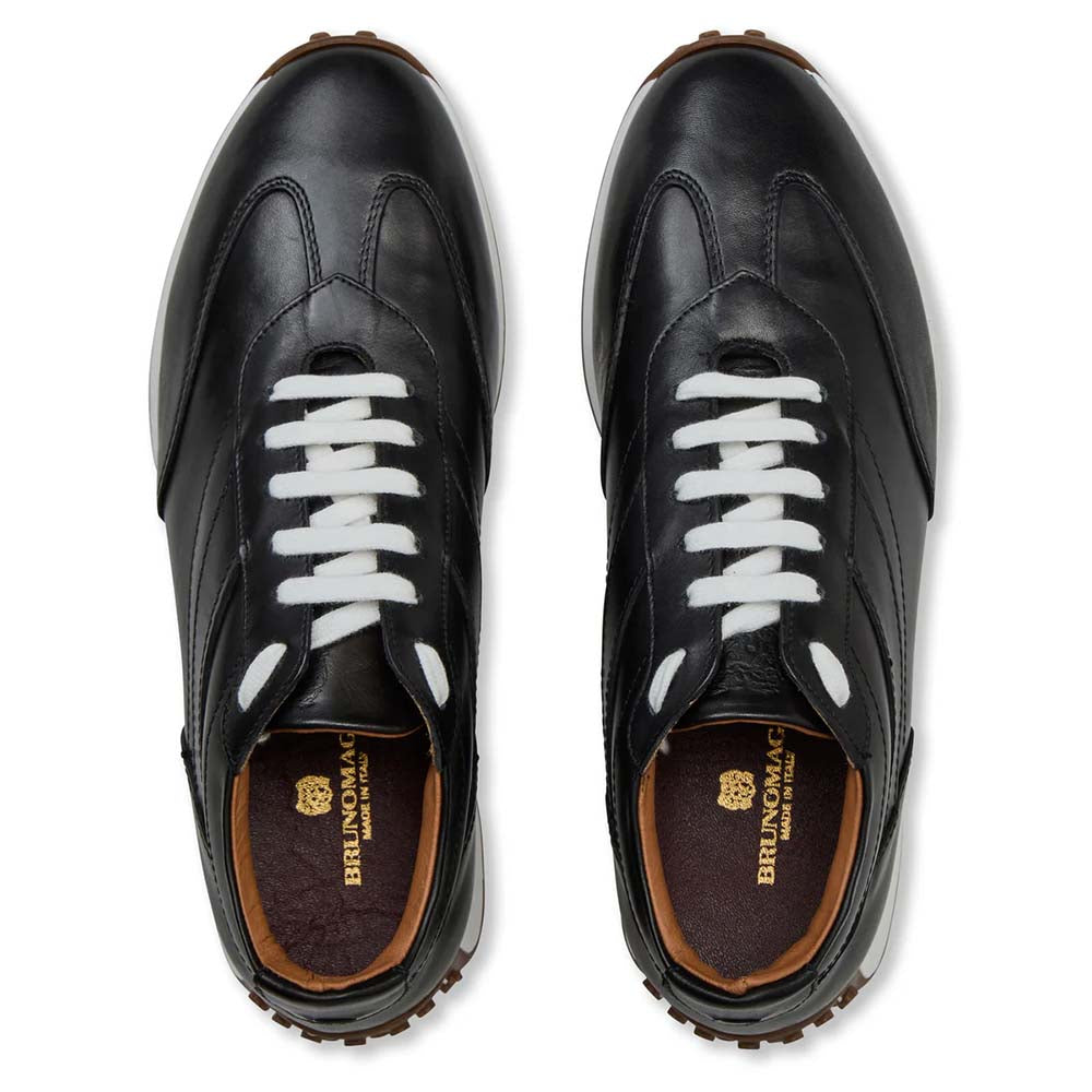Bruno Magli Duccio Mid Leather Jogger Sneaker Black