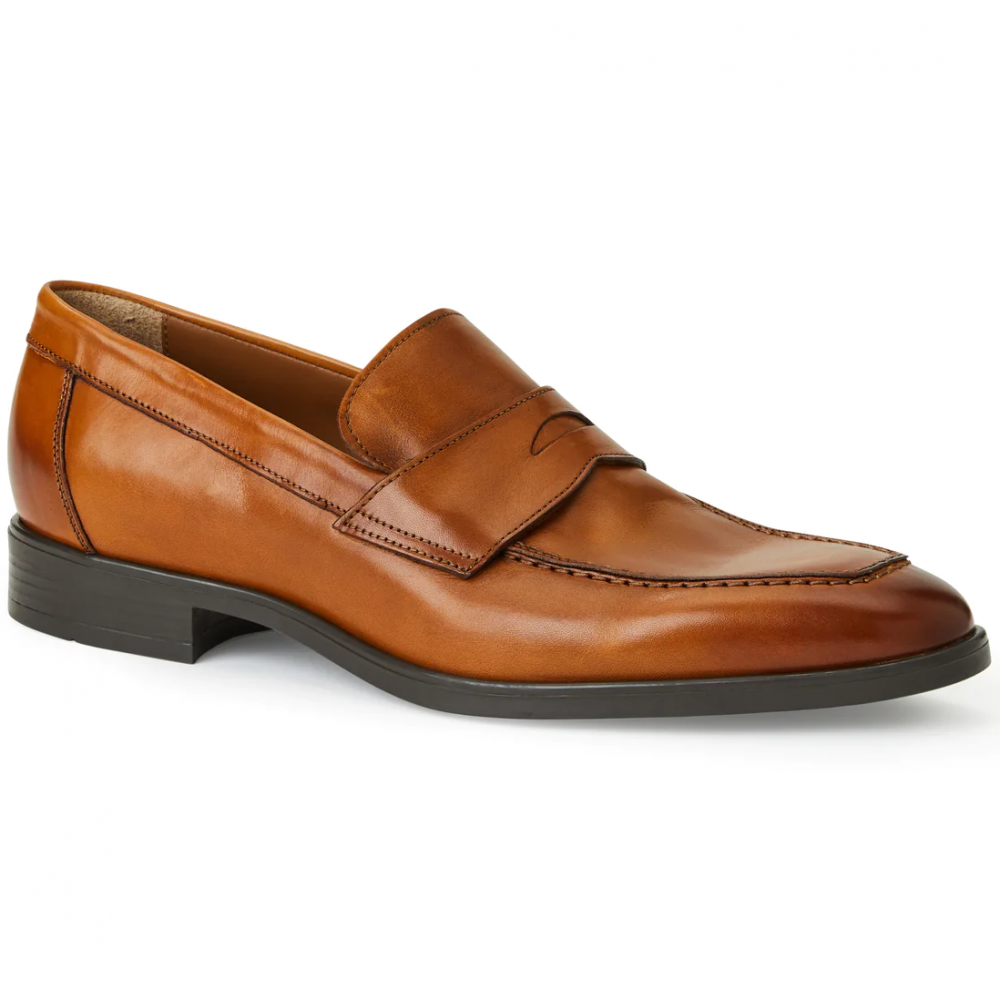 Bruno Magli Durante Tapered Modern Penny Loafer Cognac