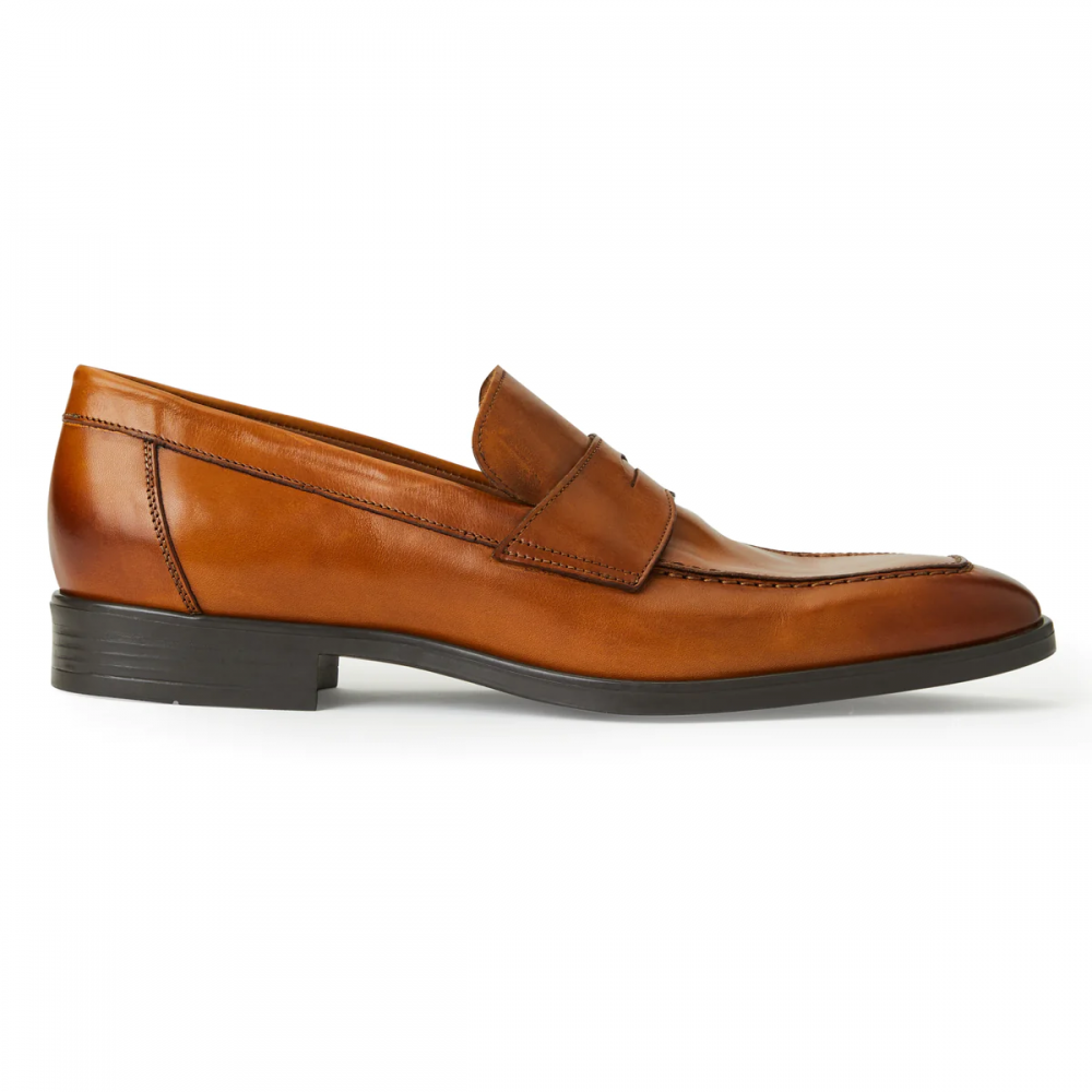 Bruno Magli Durante Tapered Modern Penny Loafer Cognac