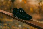 Donald Pliner Dacio Suede Loafers Black / Blue Stitch
