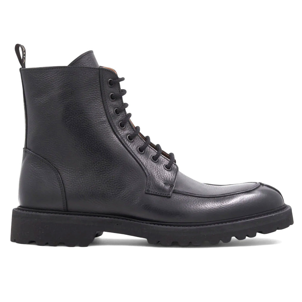 Aquatalia Danny Tumbled Leather Lace Up Boot Black