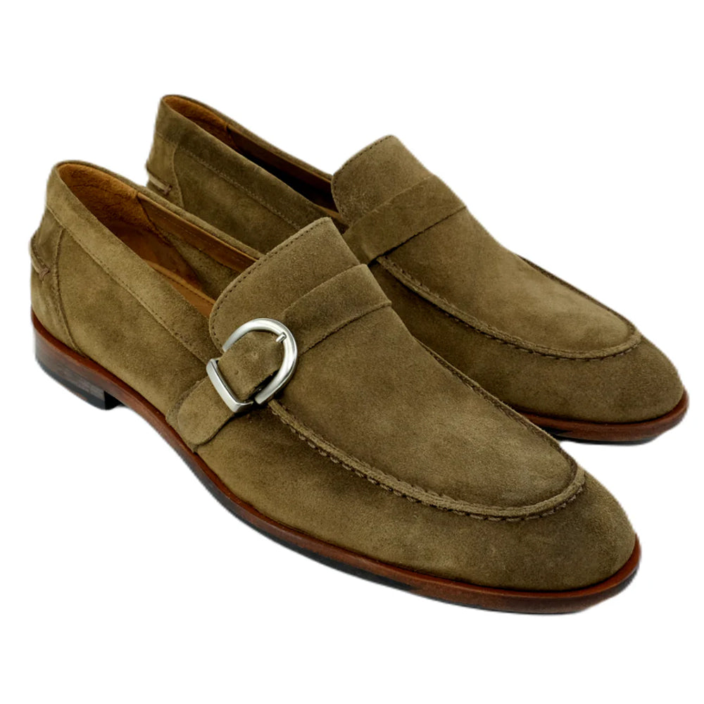 Alan Payne Daytona Suede Buckle Loafer Madero