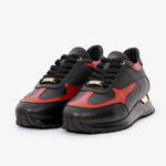 Vinci Leather The Rialto Leather Sneaker Black / Red
