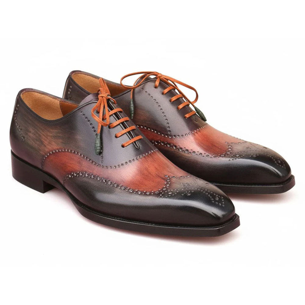 Paul Parkman Goodyear Welted Wingtip Oxfords Green & Brown
