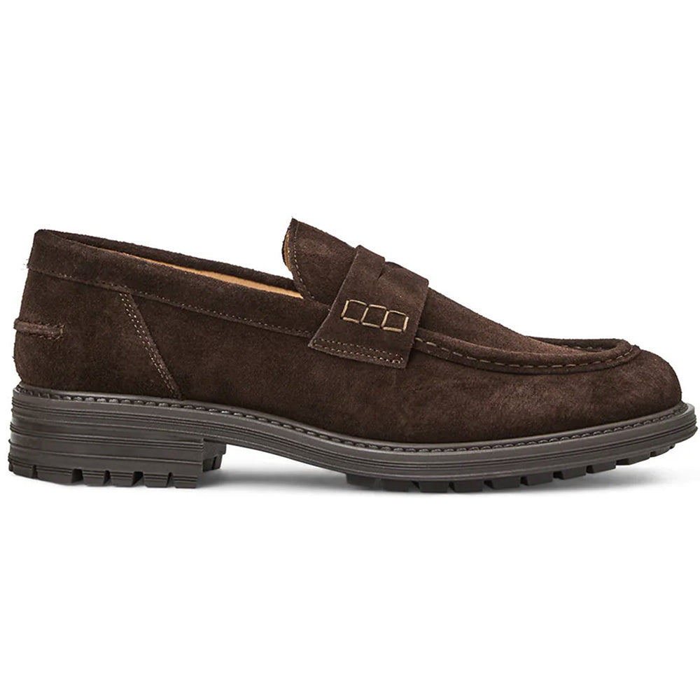 Aquatalia Ellis Suede Penny Loafer Brown