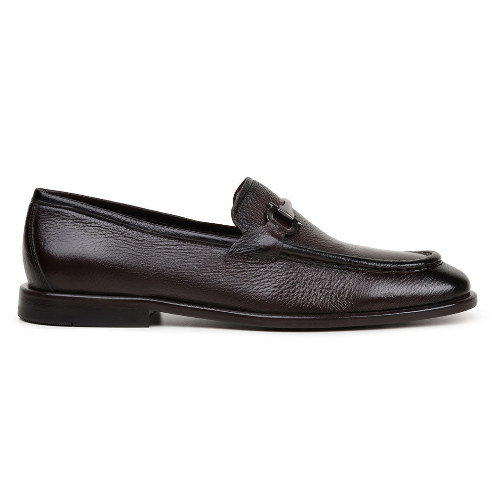 Belvedere Studio Emilio Genuine Italian Deerskin Bit Loafers Brown
