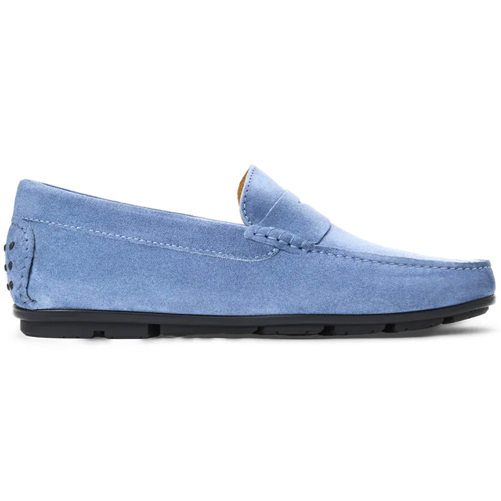 Aquatalia Enzo Suede Penny Driving Shoes Jeans